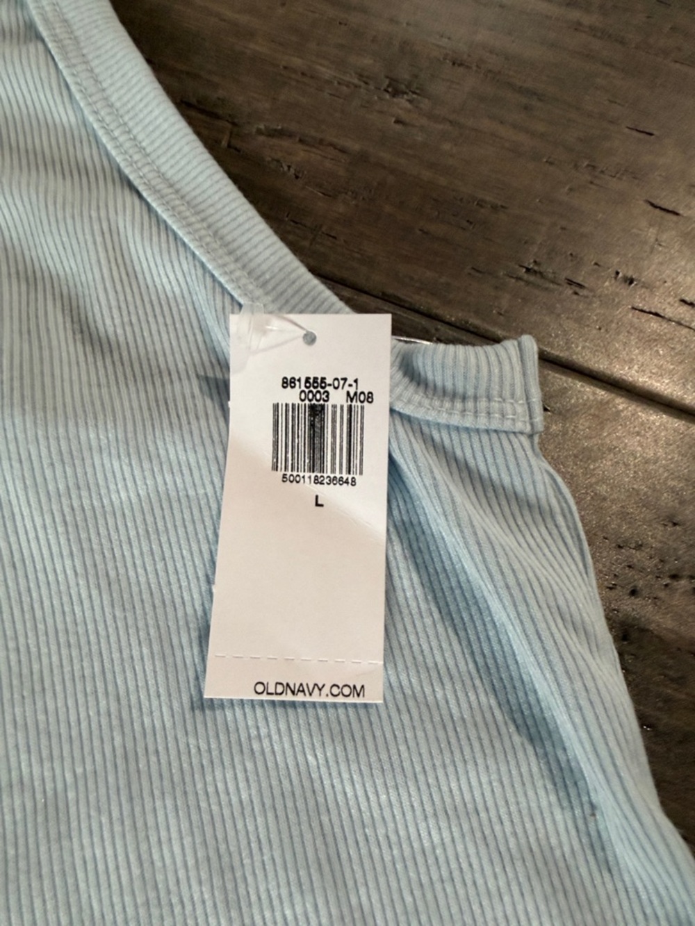 Old Navy Pale Blue Ribbed Racerback Tank Top - Picture 3 of 4